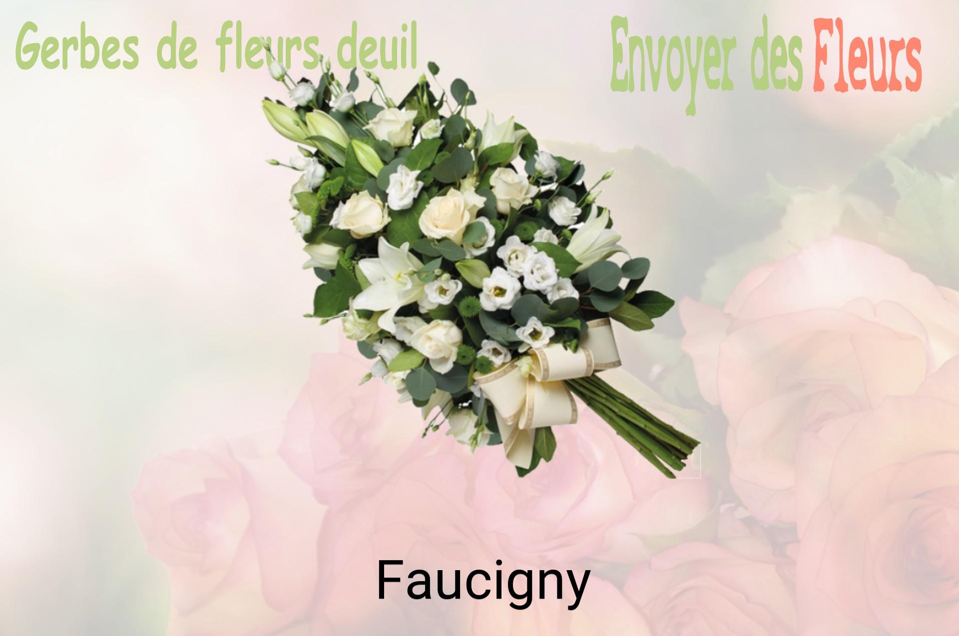 Gerbe de fleurs de deuil livrée à Faucigny